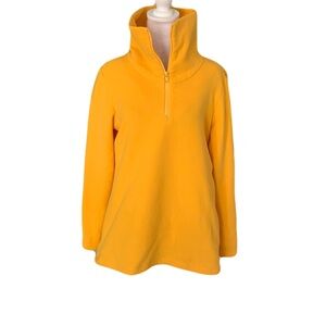 Dudley Stephens Women’s Medium Golden Yellow Half-Zip Fleece Pullover Cozy Soft